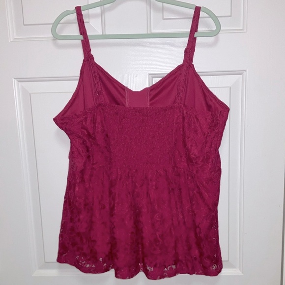Torrid Fuschia Peplum Lace Corset Camisole Size 3X VERY FLATTERING! - Picture 2 of 7